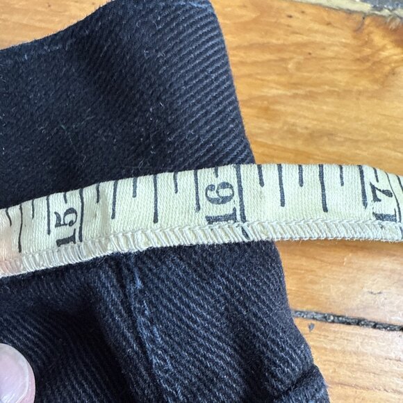 Vintage Solo Semore Jeans Mens 32W Black Baggy Wide Leg Freyed - Picture 8 of 11